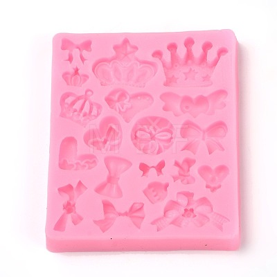 Crown & Bowknot Shape Food Grade Silicone Molds X-AJEW-E027-10-1