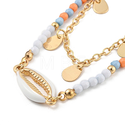 Stainless Steel Double Layer Necklaces KR9676-1