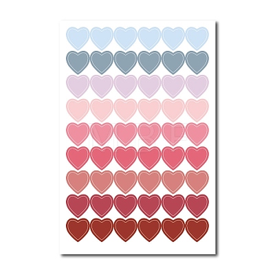 Gradient Color Heart Adhesive Paper Stickers STIC-PW0006-015-1