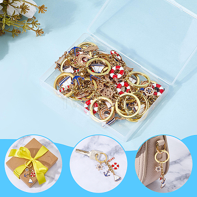 20Pcs Alloy Enamel Pendant Keychain KEYC-SC00032-1