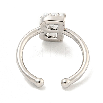 Rack Plating Brass Open Cuff Rings for Women RJEW-F162-01P-B-1