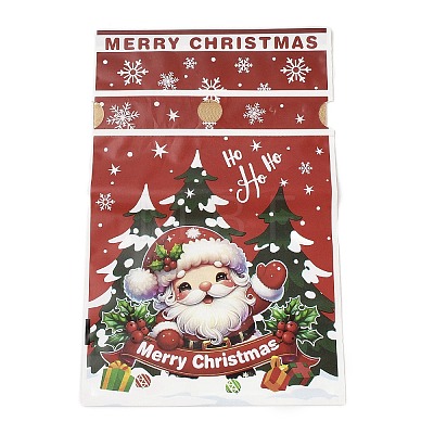 Christmas Santa Claus Plastic  Packing Pouches Drawstring Bags ABAG-Q053-05B-1