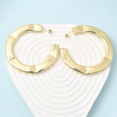 C-Shaped Brass Stud Earrings EJEW-K309-19G-1