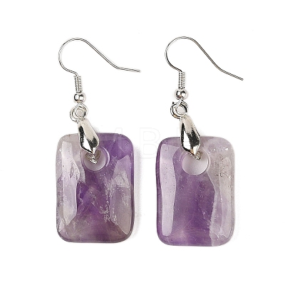 Natutal Amethyst Dangle Earrings EJEW-F343-E09-1