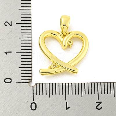 Brass Micro Pave Clear Cubic Zirconia Pendants KK-P263-09A-G-1