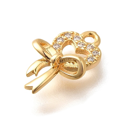 Brass Micro Pave Cubic Zirconia Pendants KK-K294-03G-1