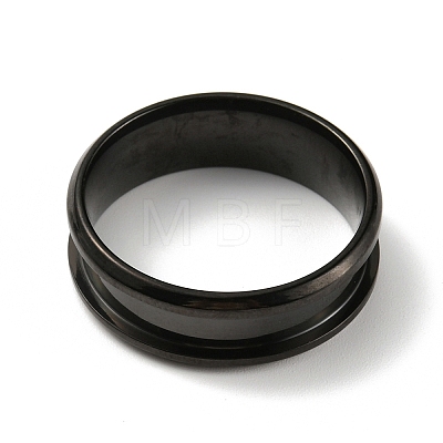 201 Stainless Steel Grooved Finger Ring Settings RJEW-WH0010-08E-EB-1-1