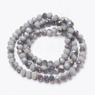 Electroplate Opaque Glass Beads Strands EGLA-A034-P8mm-F15-1