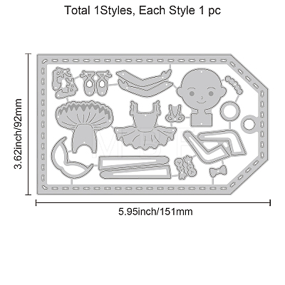 Dancer Theme Carbon Steel Cutting Dies Stencils DIY-WH0309-740-1