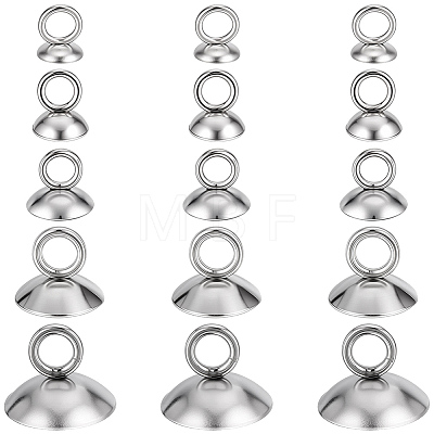 150Pcs 5 Styles 201 Stainless Steel Bead Cap Pendant Bails STAS-PA0001-05-1
