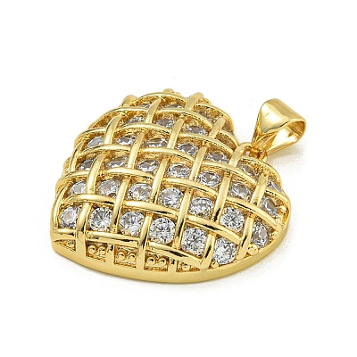 Rack Plating Brass Pave Cubic Zirconia Pendants KK-U029-08G-01-1