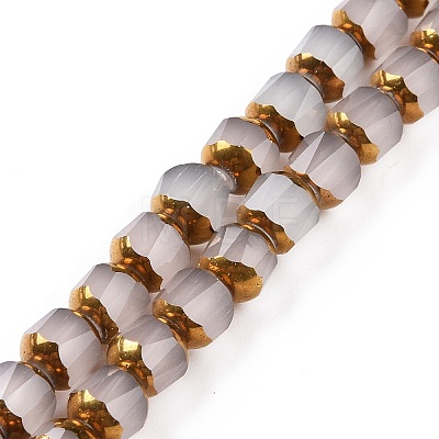Electroplated Glass Beads Strands GLAA-P003-C-1