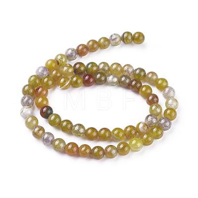 Dyed Natural Dragon Veins Agate Beads Strands G-C068-6mm-15-1