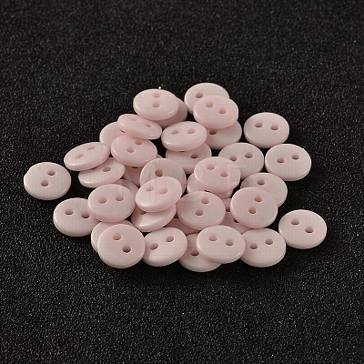 2-Hole Flat Round Resin Sewing Buttons for Costume Design BUTT-E119-24L-16-1