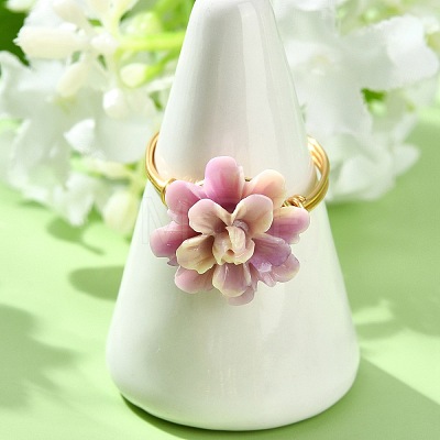 Synthetic Shell Dyed Finger Rings RJEW-JR01057-1