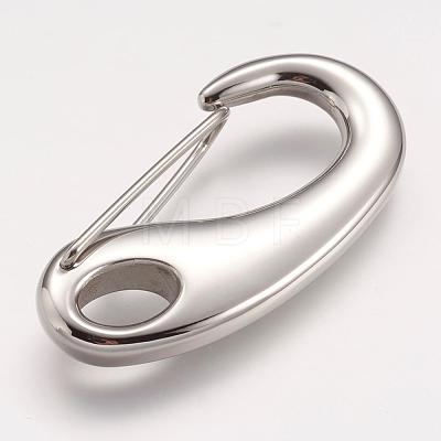 304 Stainless Steel Push Gate Snap Keychain Clasp Findings STAS-P170-03P-1