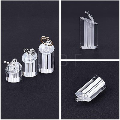 Jewelry Finger Rings Holders Organic Glass Ring Display Stand Sets RDIS-FG0001-05-1