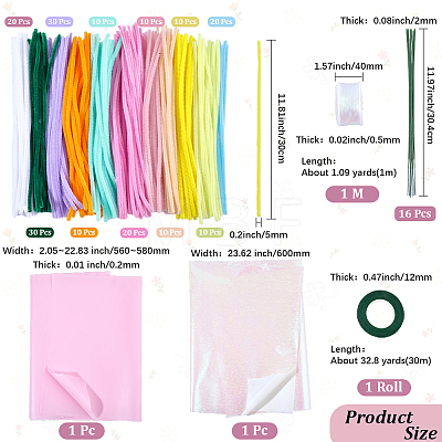 DIY Tulip Twist Stick Making Kits AJEW-SC0032-04-1