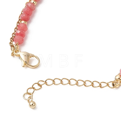 Adjustable Natural Malaysia Jade & 304 Stainless Steel Multi-strand Bracelets BJEW-JB13035-03-1