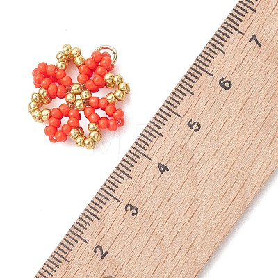Glass Seed Beaded Pendants PALLOY-MZ01267-01-1
