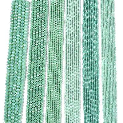 Electroplate Glass Beads Strands X-EGLA-A044-P6mm-B14-1