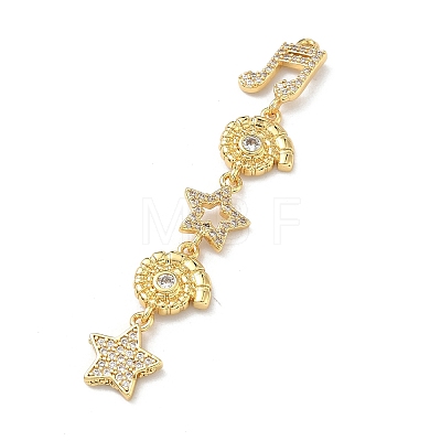 Brass Micro Pave Clear Cubic Zirconia Big Pendants KK-B176-02G-06-1