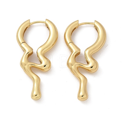 Rack Plating Brass Melting Drop Hoop Earrings for Women X-EJEW-Z019-19G-1