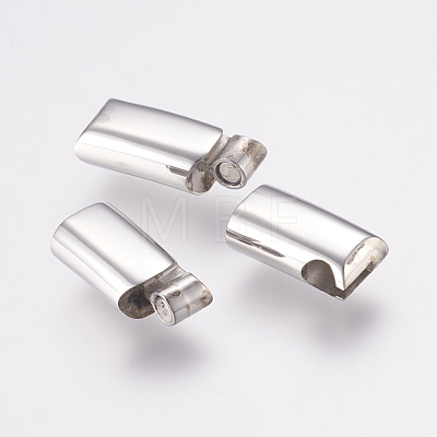 304 Stainless Steel Magnetic Clasps with Glue-in Ends STAS-F122-04P-1