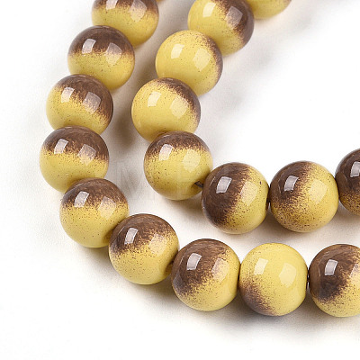 Baking Paint Glass Beads Strands DGLA-N012-8mm-09-1