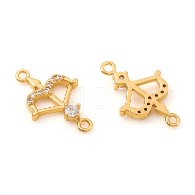 Brass Micro Pave Cubic Zirconia Links connectors KK-I672-41G-1