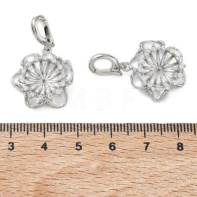 Brass Micro Pave Cubic Zirconia and Enamel Peg Bails Pendants KK-C172-18P-1