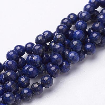 16 inch Grade A Round Dyed Natural Lapis Lazuli Beads Strand GSR6mmC123-1