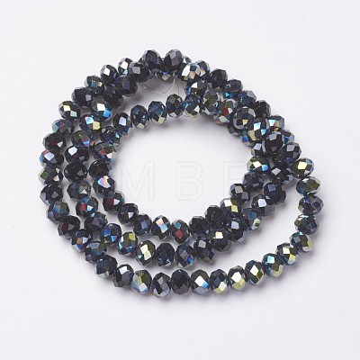 Electroplate Opaque Glass Beads Strands X-EGLA-A034-P4mm-S02-1