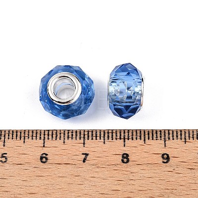 Transparent Glass European Beads GPDL-N004-D14mm-B13-1