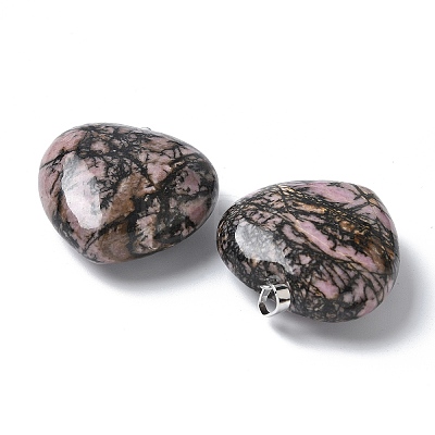 Natural Rhodonite Pendants G-A259-02P-06-1