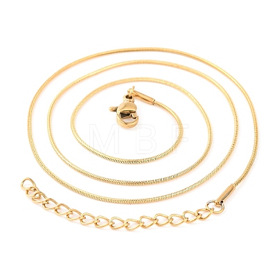 304 Stainless Steel Round Snake Chain Necklaces for Women NJEW-G140-06A-G-1