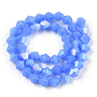 Imitation Jade Bicone Frosted Glass Bead Strands EGLA-A039-J6mm-MB04-1