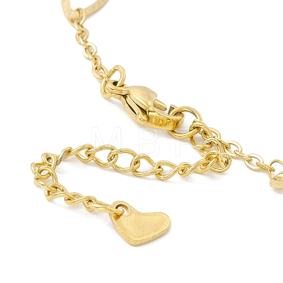 Vacuum Plating 304 Stainless Steel Horse Eye Link Anklet with Cable Chains for Women STAS-E001-23G-1