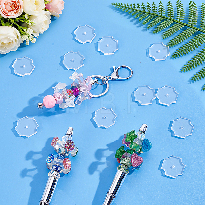 100Pcs Transparent Acrylic Cross Beads OACR-GA0001-34-1