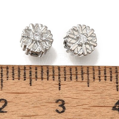 Brass Micro Pave Cubic Zirconia Beads KK-Q001-02P-1