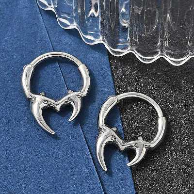 Horn 316 Surgical Stainless Steel Hoop Earrings EJEW-G416-28AS-1