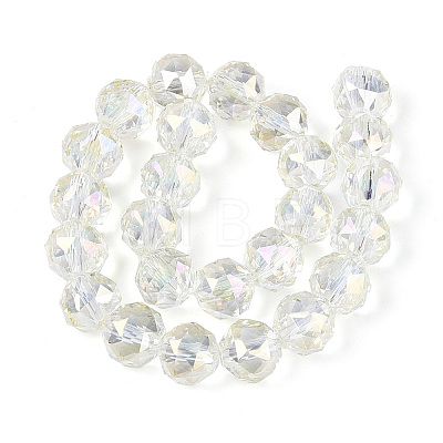 Electroplate Transparent Glass Round Beads Strands EGLA-T029-8mm-12T-17-1