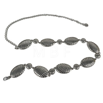 Alloy Twisted Oval Cutout Waist Chains WG99287-01-1