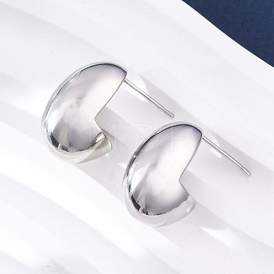 Oval Brass Stud Earrings EJEW-Q015-20B-P-1