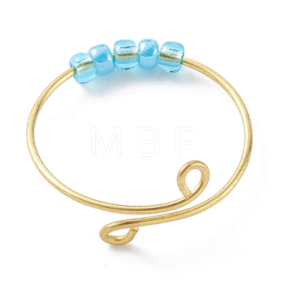 Adjustable Brass Cuff Rings RJEW-JR00341-1