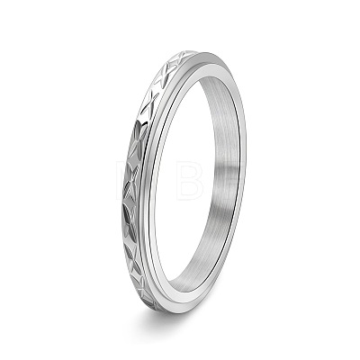 Titanium Steel Rotatable Finger Ring for Women Men PW-WG3B7F0-03-1