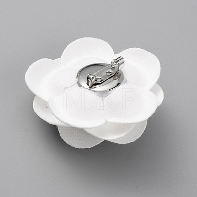 Camellia Shaped Velet Lapel Pin JEWB-WH0010-50B-1