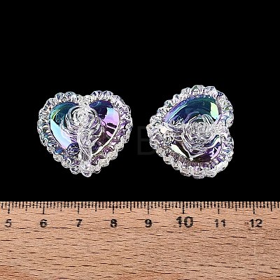 UV Plating Rainbow Iridescent Acrylic Beads OACR-P016-02-01-1