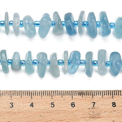 Natural Aquamarine Beads Strands G-Z124-A03-01-1