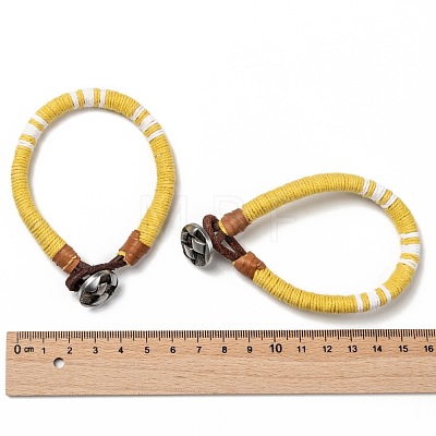 Trendy Unisex Jute Twine Woven Bracelets X-BJEW-L255-10-1